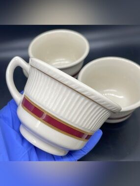 Vintage Anchor Hocking Shenango China diner stoneware teacup mugs Set of 3